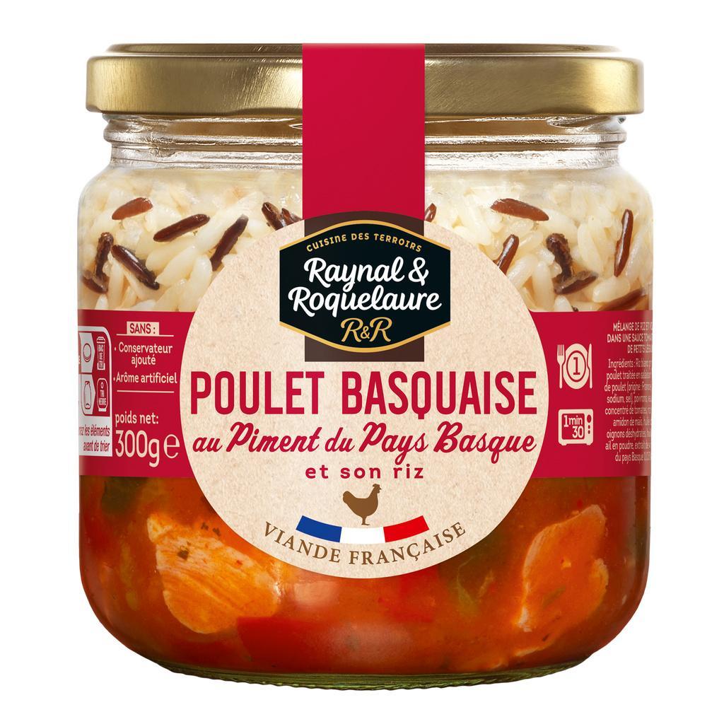 Raynal et Roquelaure Poulet Basquaise Riz Bocal Verre 300G