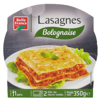 Beef Bolognese Lasagna Belle France Tray 350g
