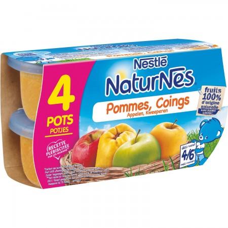 NESTLÉ NATURNES Purée bébé Pommes Coings -4x130g -Dès 4/6 mois