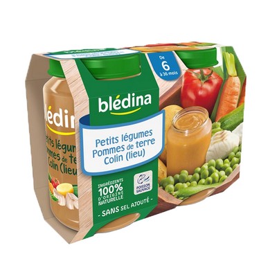 BLEDINA POTS Petits légumes Pommes de terre Lieu 2x200g dès 6 mois