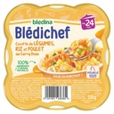 BLEDINA BLEDICHEF Petit Plat Cocotte de Légumes, Riz et Poulet au Curry Doux 250g dès 24 mois