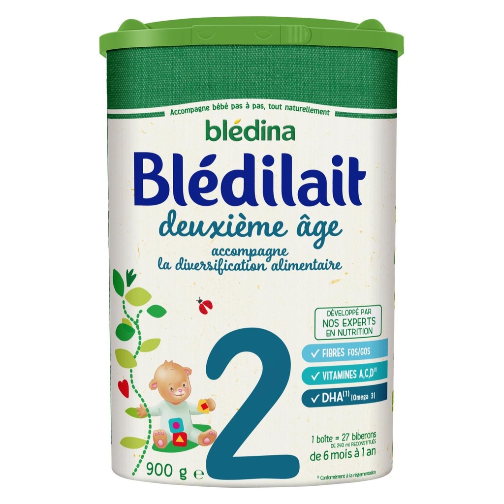 BLEDINA Blédilait Lait poudre 2ème âge 900g de 6 à 12 mois