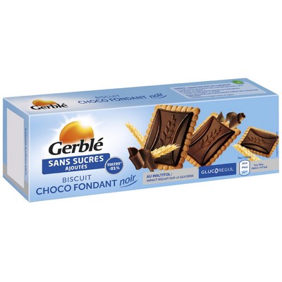 GERBLE SANS SUCRES AJOUTES CHOCO FONDANT NOIR 126G