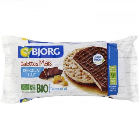 BJOR Organic Corn Cakes with Milk Chocolate 100g