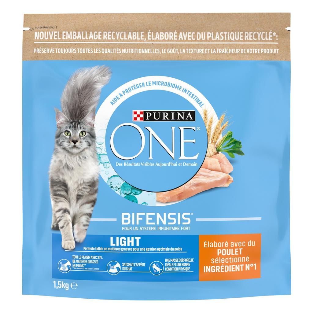 PURINA ONE Light - au Poulet et au Blé - 1,5kg - Croquettes pour chat adulte