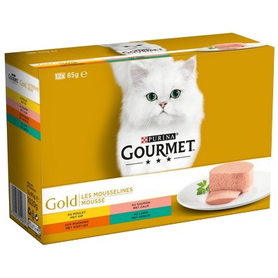 GOURMET GOLD Les Mousselines - 12 x 85 g - Boîtes pour chat adulte