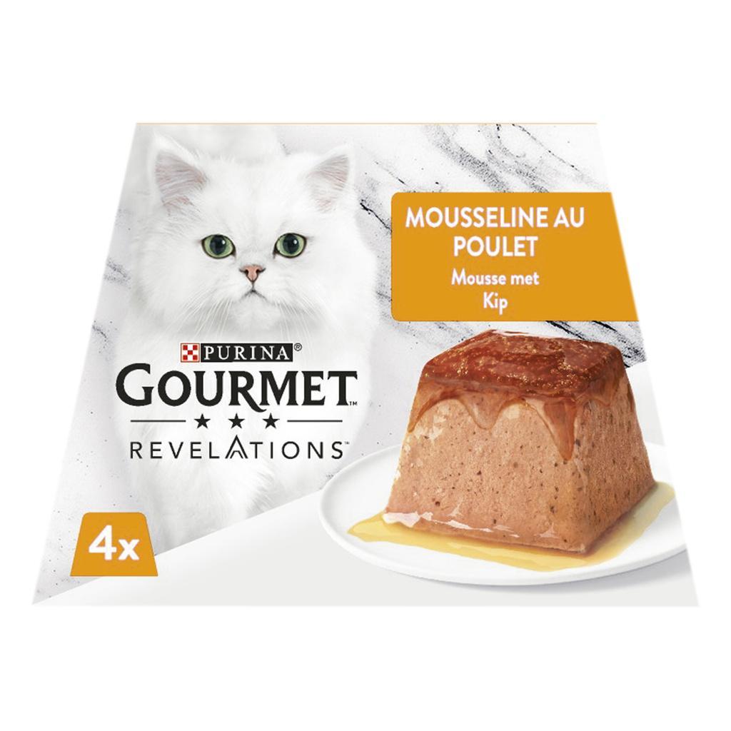 PURINA GOURMET™ REVELATIONS™ Mousseline au Poulet nappée de sauce - 4 X 57g - Portions repas pour chats adultes