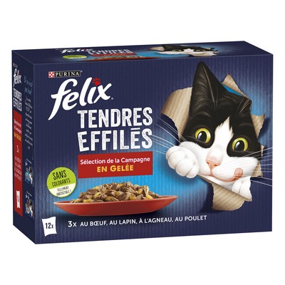FELIX Tender Shreds in Jelly - Country Selection - 12x85g - Fresh Pouches for Adult Cats
