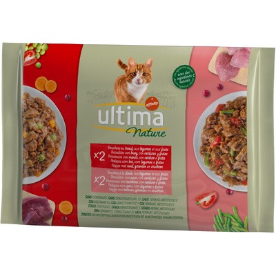 ULTIMA NATURE Cat Food Pouch Beef & Turkey 4x85g