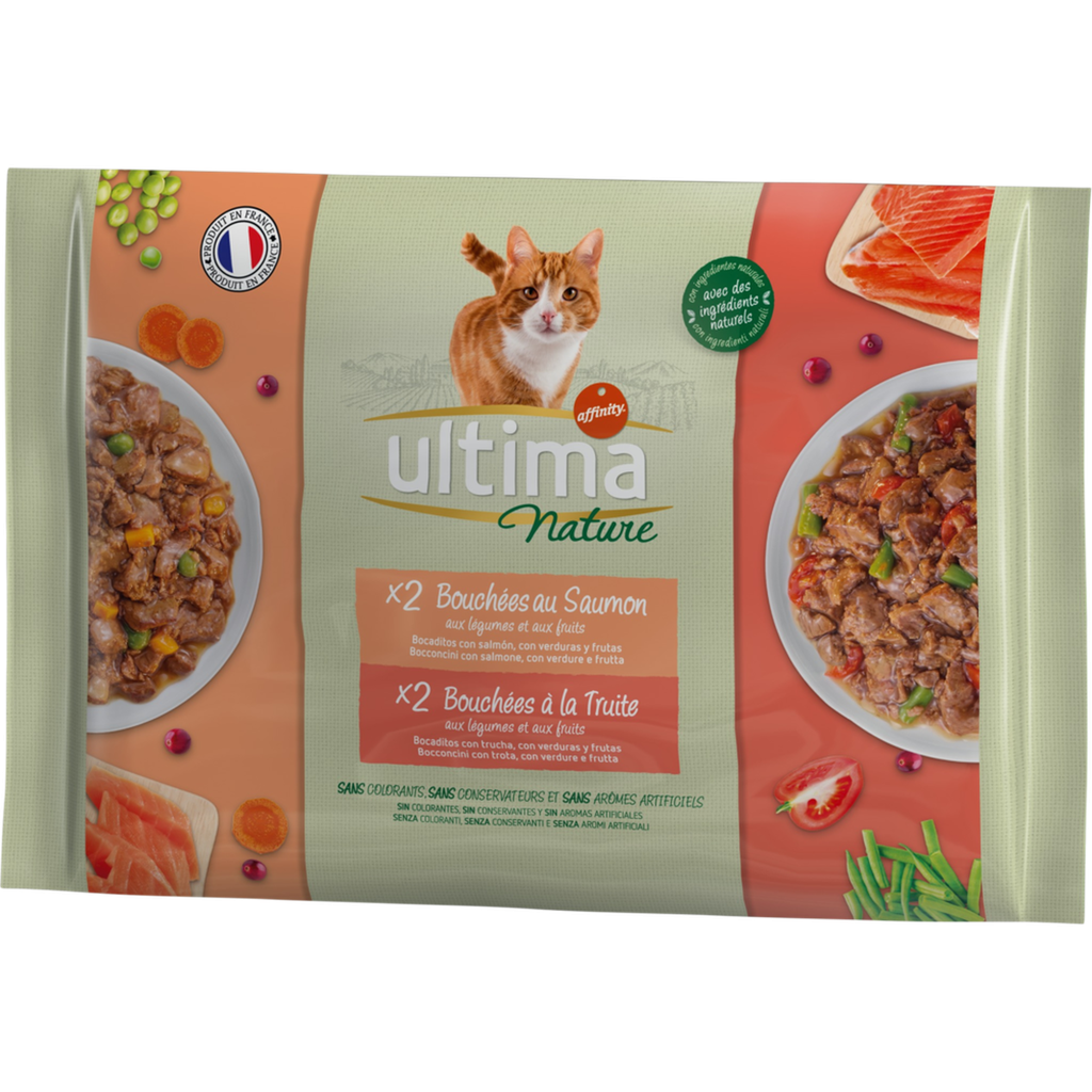 ULTIMA NATURE sachet repas Chat Saumon & cabillaud 4x85g