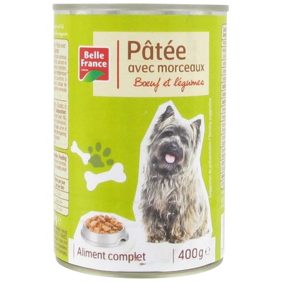 Belle France Chunky Dog Food with Beef and Vegetables 400g