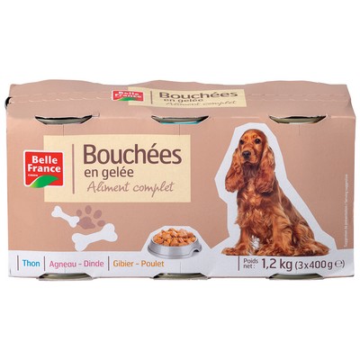 Mixed Variety Jelly Chunks for Dogs Belle France 3 x 1.2kg