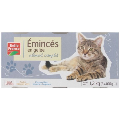 Beef Jelly Cat Chunks Belle France 3 x 1.2 kg