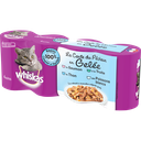 WHISKAS Boîtes en gelée aux poissons Carte du Pecheur pour chat 4x400g