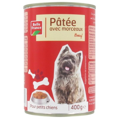 Beef Chunks Wet Food for Small Dogs Belle France Can 400g