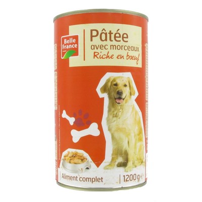 Belle France Chunky Dog Food with Rich Beef 1200g Can