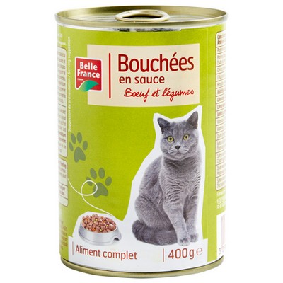 Beef in Gravy Bites for Cats Belle France Can 400g