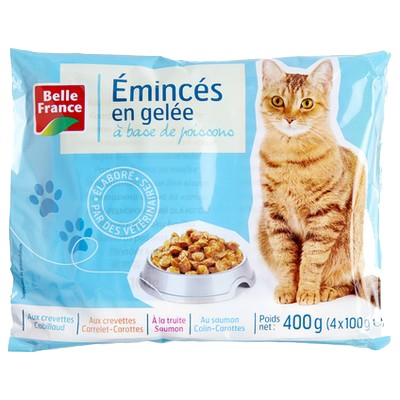 EMINCE GELEE CHAT POISSON BF POCHON 4 X 100 G