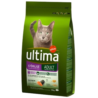 ULTIMA Sterilized Adult Cat Kibble Salmon 1.5kg