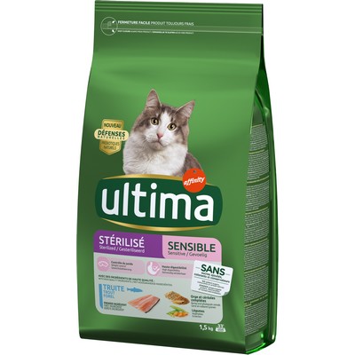 ULTIMA croquettes Chat Stérilisé Bien-Être Digestif 1,5kg