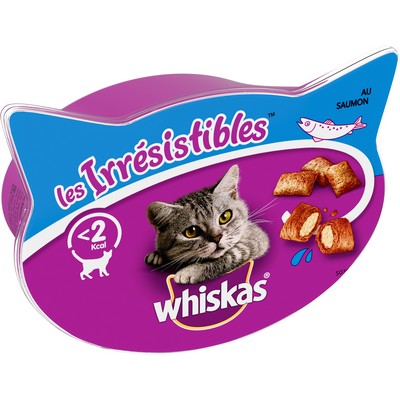 WHISKAS TEMPTATIONS Salmon Flavour Treats for Adult Cats 60g