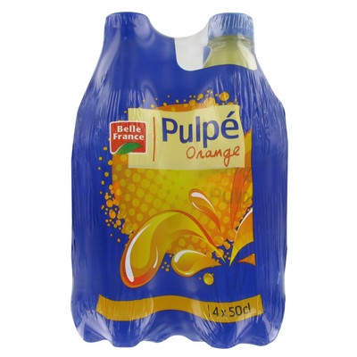 Belle France Orange Pulp Drink PET Bottle 4 x 50cl