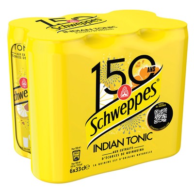 SCHWEPPES Indian Tonic Sleek Can Pack 6x33cl