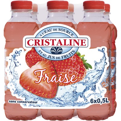 CRISTALINE Strawberry Fruit Juice Spring Water 6x50cl