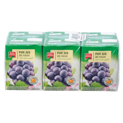 Belle France Pure Grape Juice 6 x 20cl Cartons