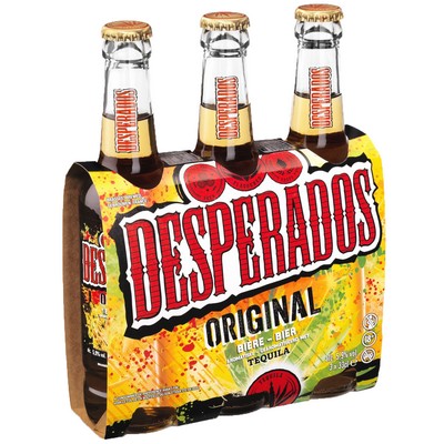 Desperados Original- Bière aromatisée à un spiritueux à base d'agave - 3X33 cl - 5,9°