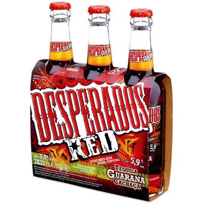 Desperados Red - Flavored Beer with Cachaça Spirit, Red Fruits, Guarana - 3x33cl - 5.9°