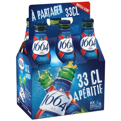1664 Beer 6-pack (6 x 33 cl bottles), 5.5% alcohol by volume