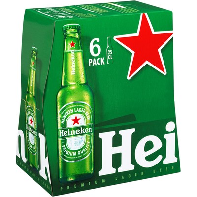 Heineken blonde beer 6x25cl 5°