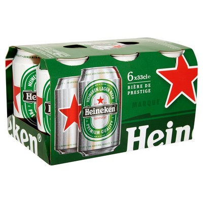 Heineken Blonde Beer Cans 6x33cl 5°