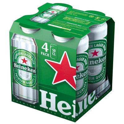Heineken Blonde Beer Can 4x50cl 5°