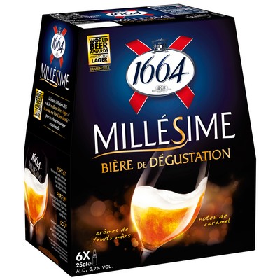1664 6X25CL 1664 MILLESIME 6.7 DEGRE ALCOOL