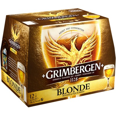 Grimbergen Bière d'Abbaye 12X25CL GRIMBERGEN BLONDE 6.7 DEGRE ALCOOL