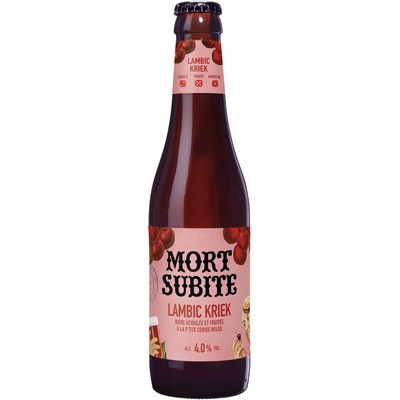 MORT SUBITE Lambic Kriek Bière Belge aromatisée cerise 33cl 4,5% Alc.