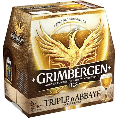 Grimbergen Abbey Beer 6x25cl GRIMBERGEN TRIPLE 8.0% ABV