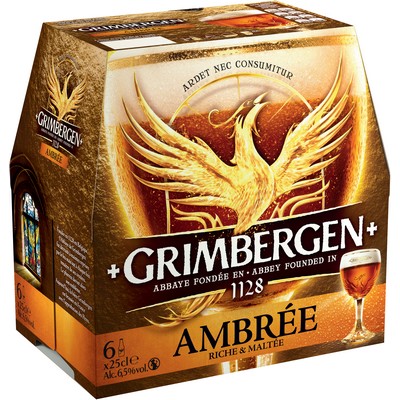 Grimbergen Abbey Beer 6x25cl GRIMBERGEN AMBREE 6.5% ABV