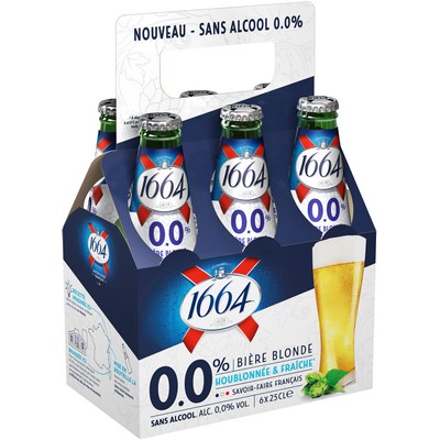 1664 Blonde 0.0% Alcohol - Pack of 6 x 25 cl
