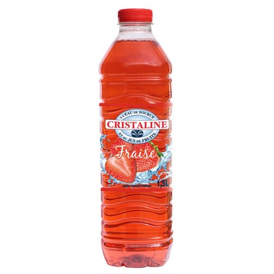 CRISTALINE Eau de Source au jus de fruits FRAISE 1,5L