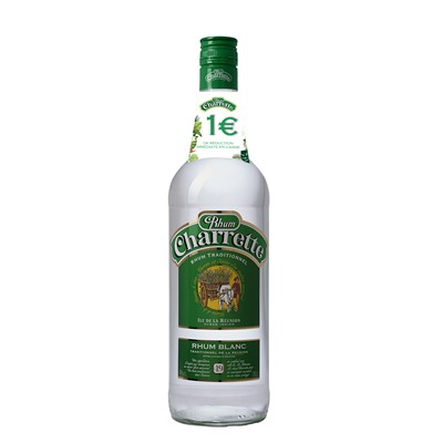 Charrette White Rum 49° 100cl + Glass