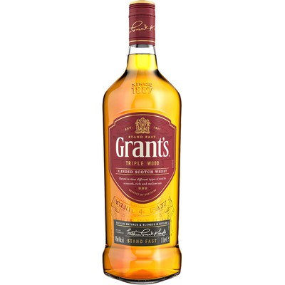 WHISKY GRANTS 1L  TR.WOOD