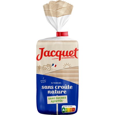 Pain de mie Sans Croute Sans Sucres Ajoutés Nature 345G JACQUET
