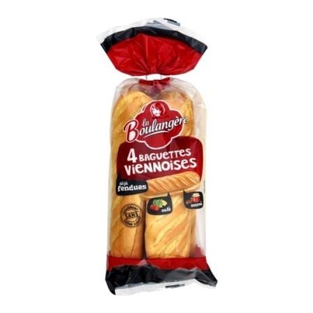 4 Baguettes viennoises complètes sans sucres ajoutés 340g