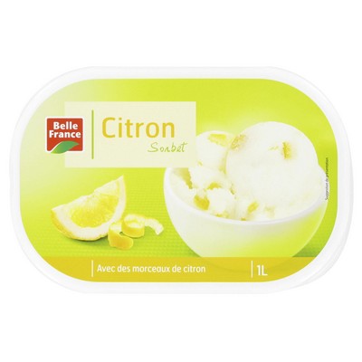 Belle France Lemon Sorbet with Pieces Tub 1L 550g
