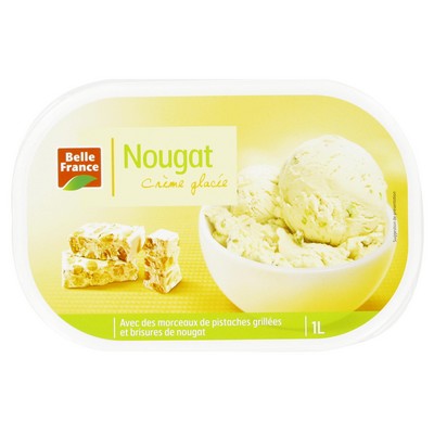 Nougat Ice Cream with Pieces BF Tub 1L 524g