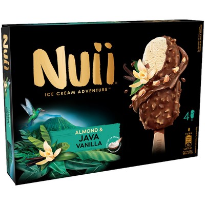NUII Java Vanilla & Almond Ice Cream Sticks x4