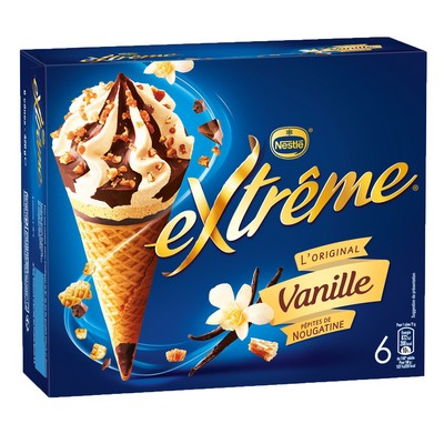 Extrême Vanilla Cones with Nougatine Chips 6x71g